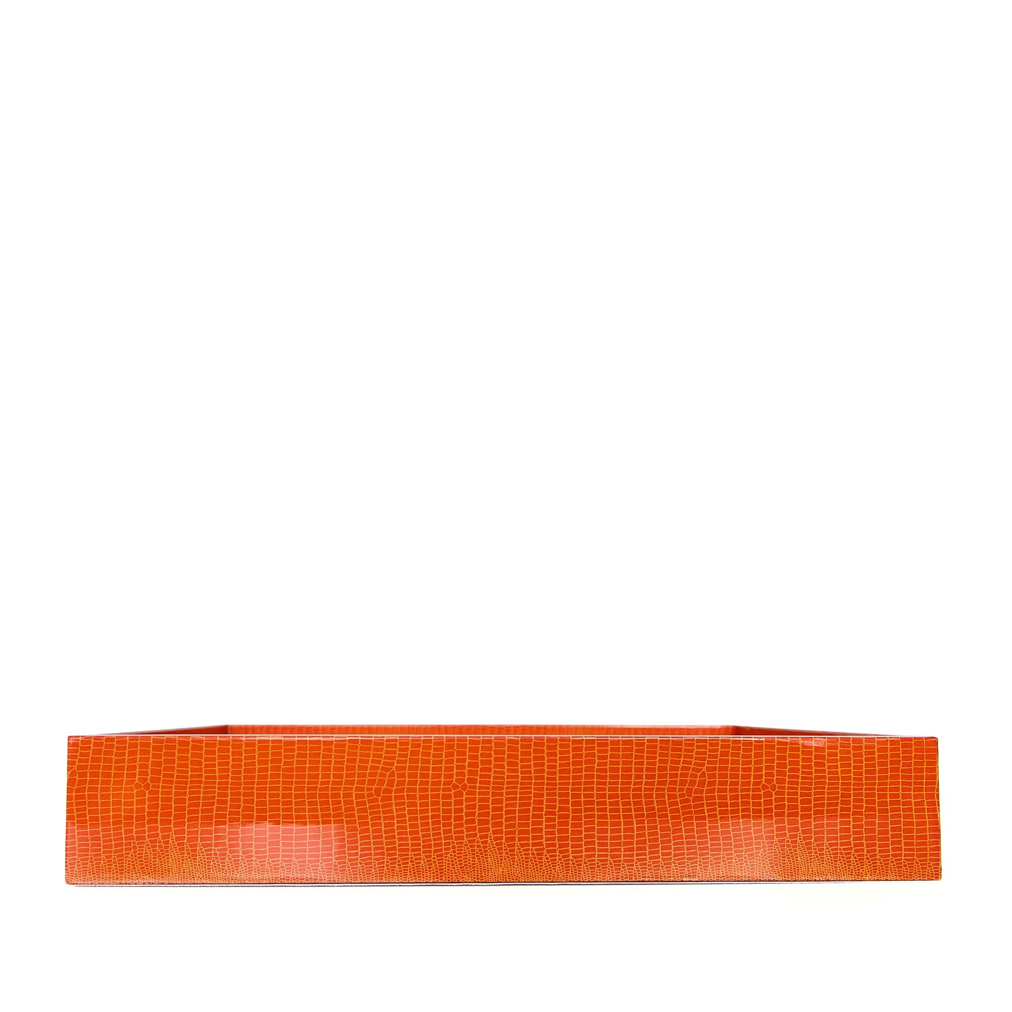 Rectangular Tray in Orange and Croc, from Addison Ross