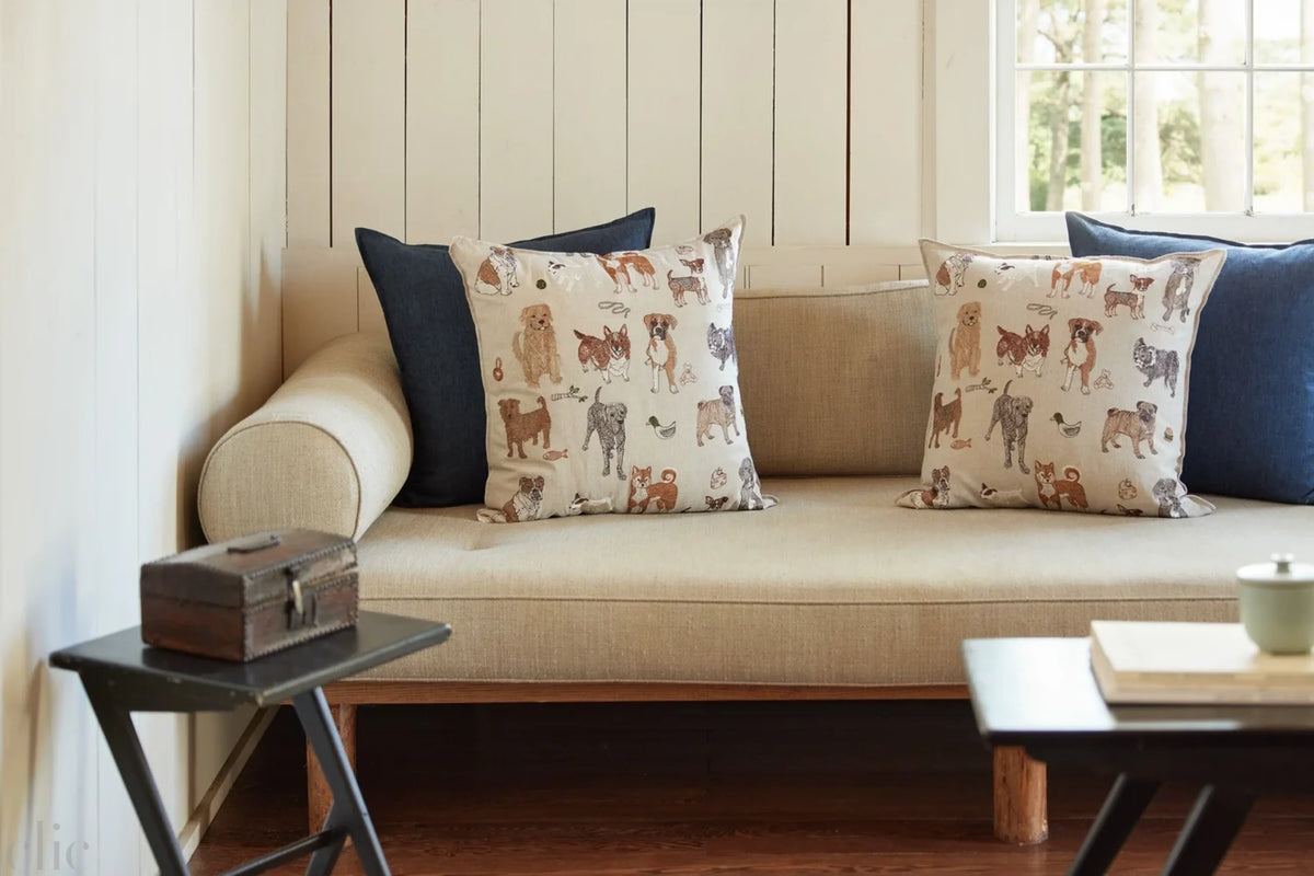 Dogs and Toys Pillow, from Coral & Tusk