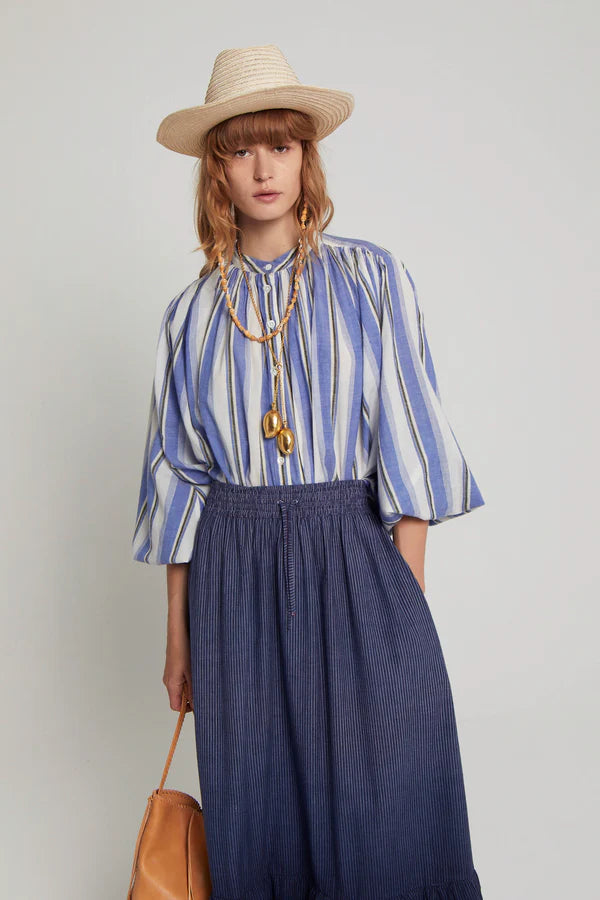 Laurence Bras Blue striped sheer cotton shirt - size S ref.987136 - Joli  Closet