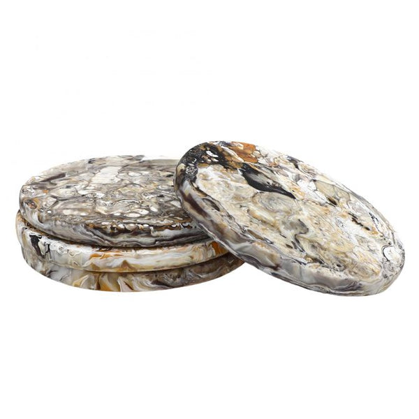 Set of 4 Coasters in Mocha Swirl, from Nashi Home