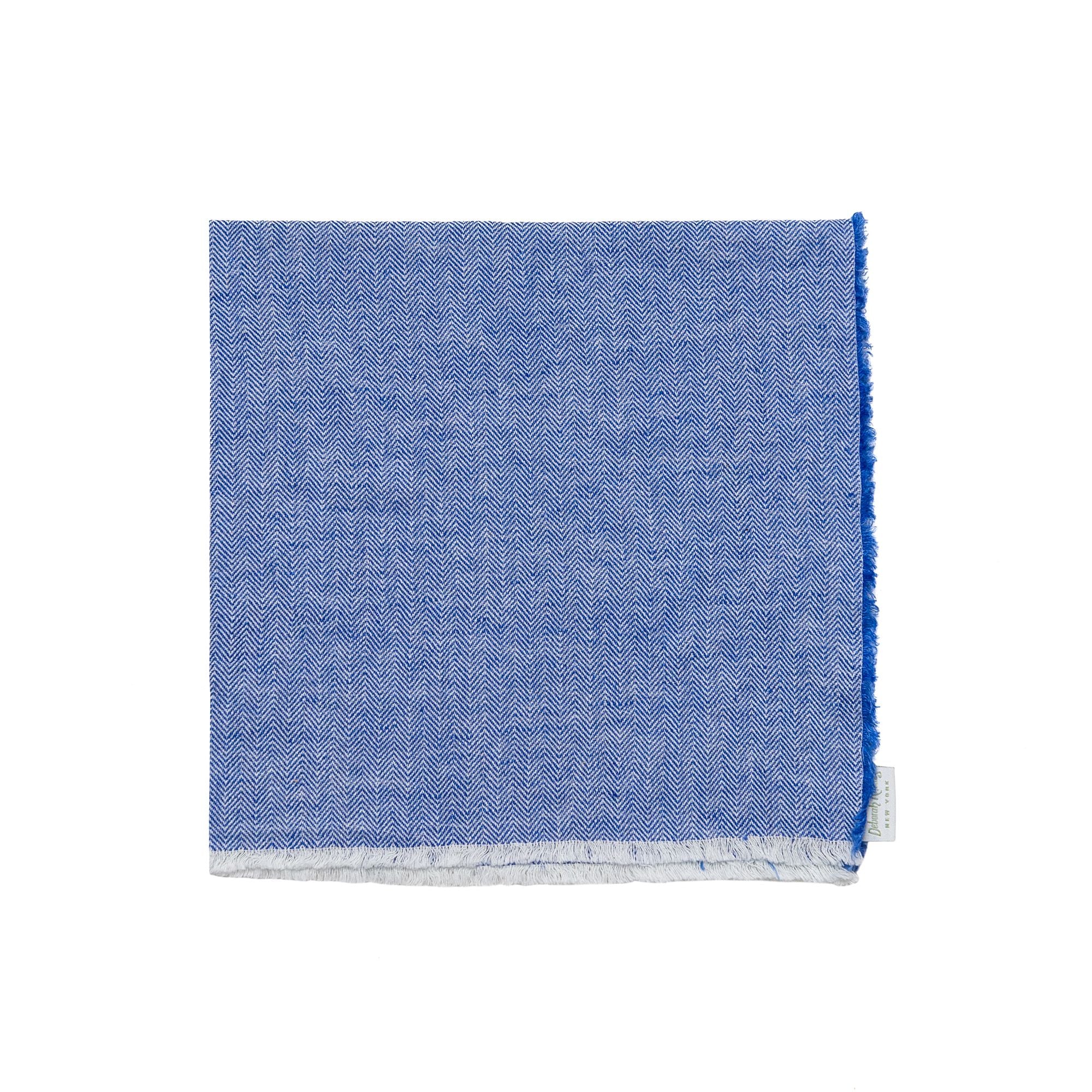 Heringbone Fring Napkin in Royal, from Deborah Rhodes