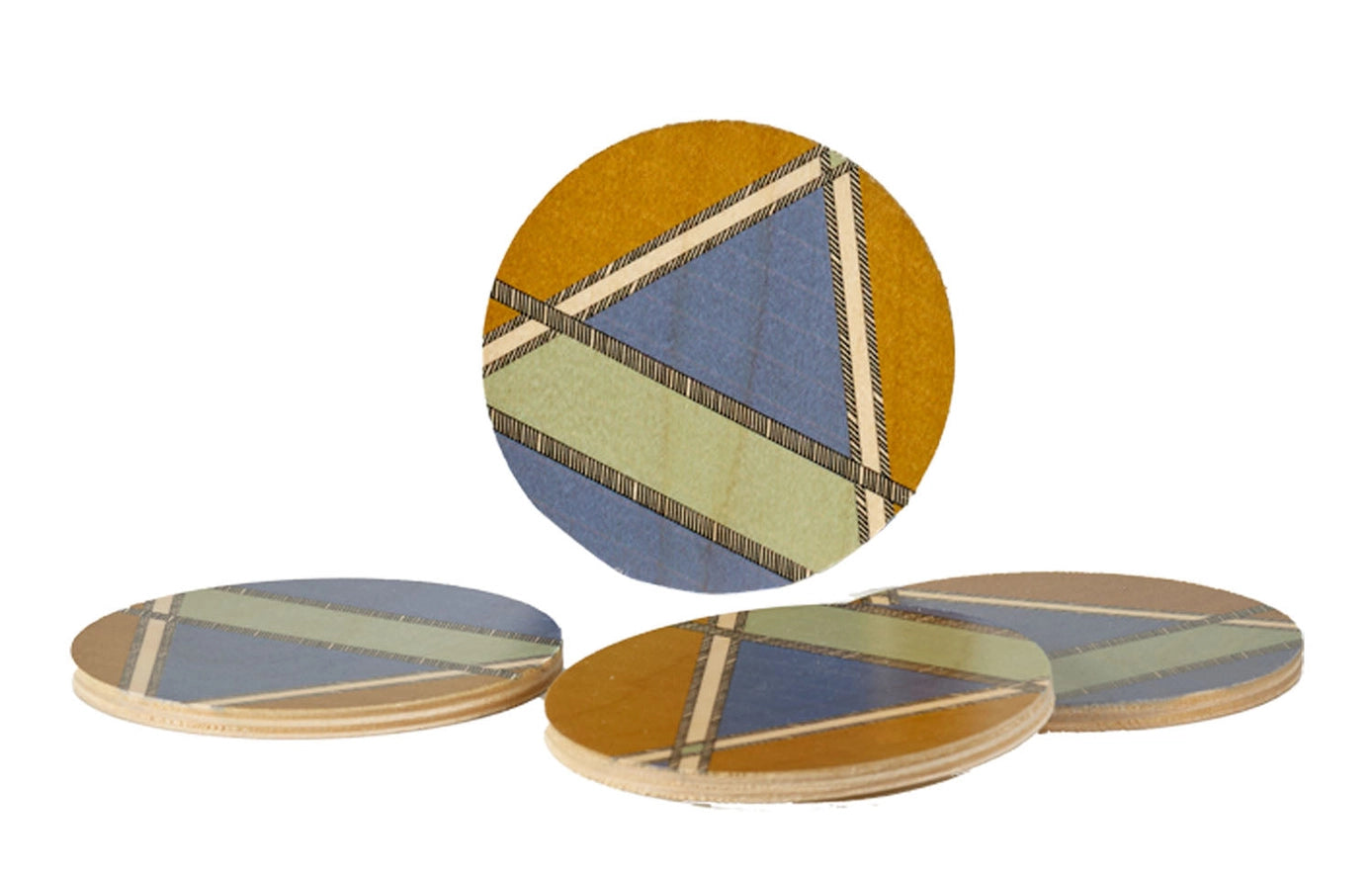 Set of 4 Wallis Coaster in Mustard, from Wolfum