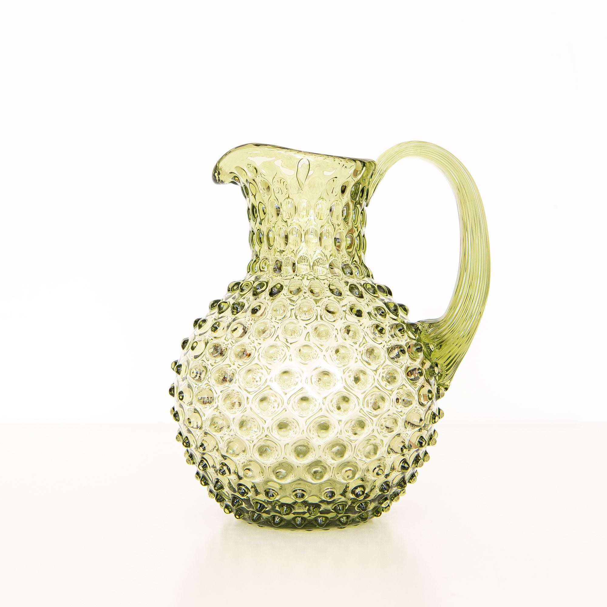Paris Hobnail Jug in Olive Green, from Anna Von Lippa