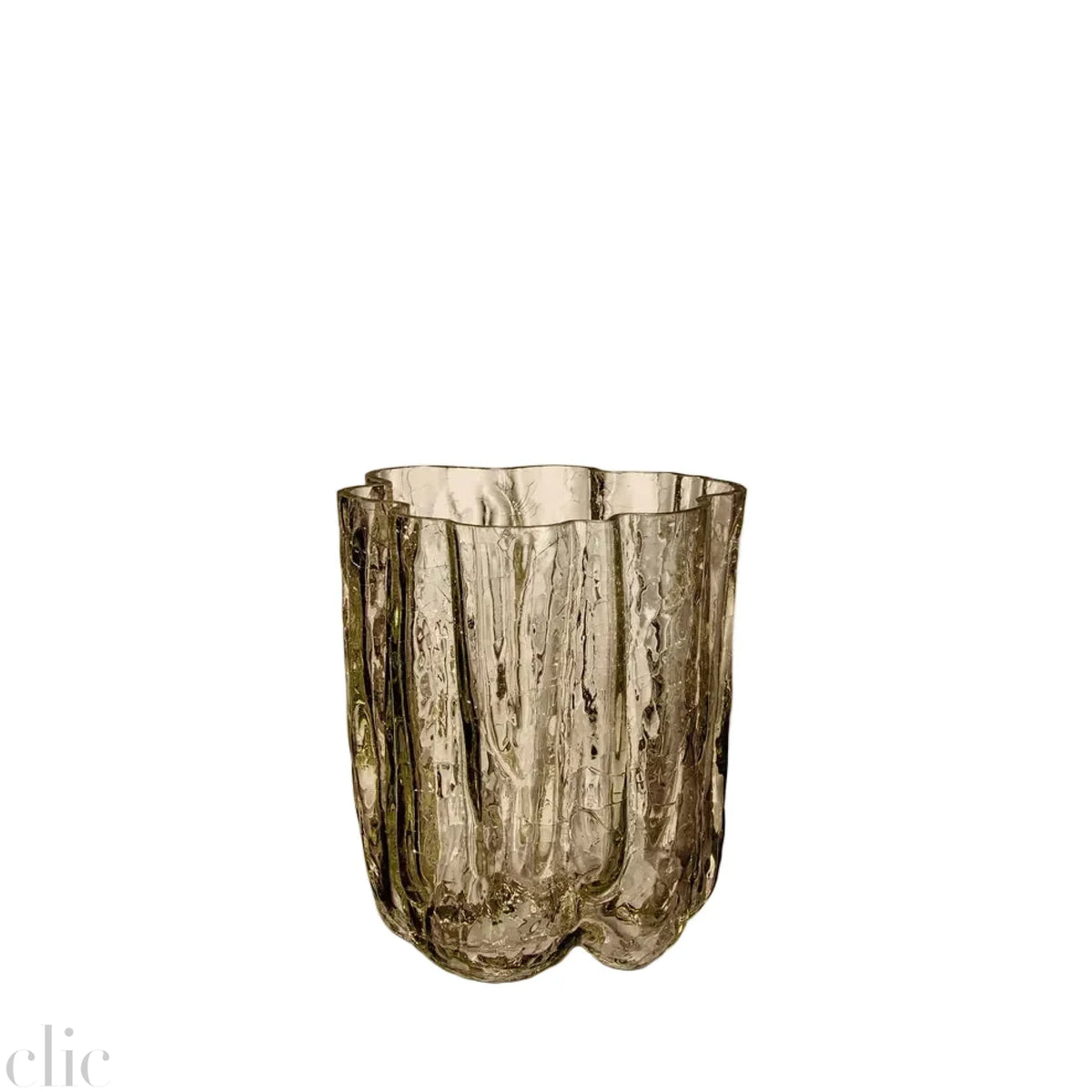Crackle Vase in Taupe