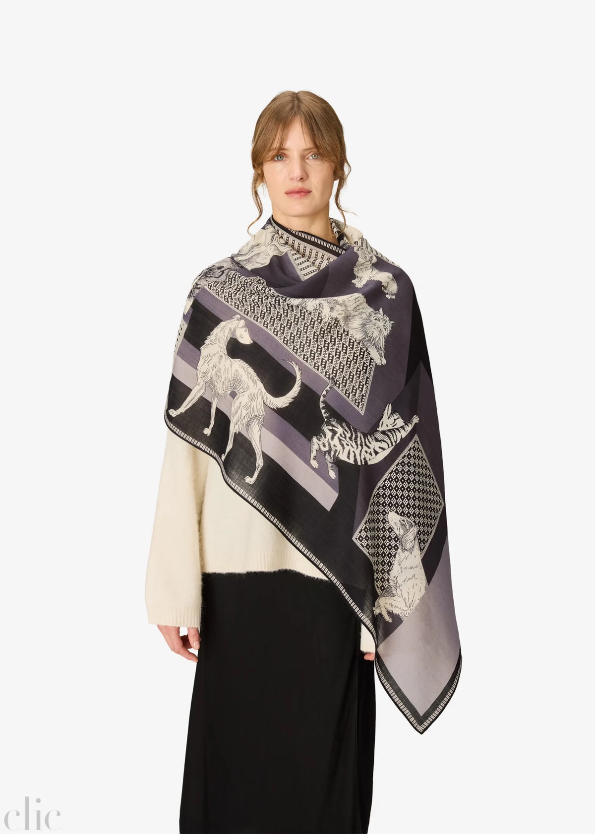 Les Cheris Scarf in Black, from Inoui Editions