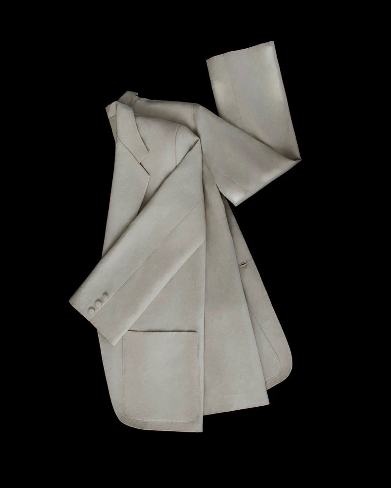 Linen Boxy Blazer in Oatmeal, from Modern Weaving