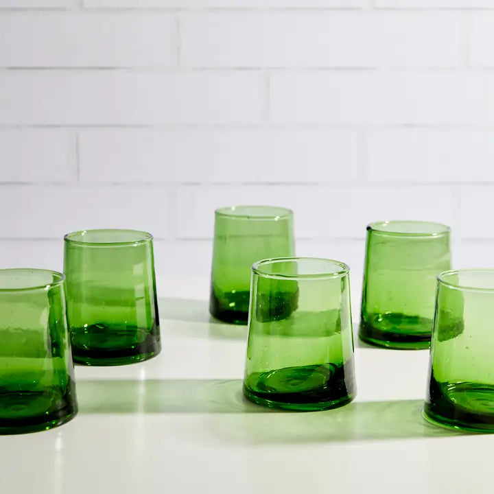 Moroccan Cone Glassware in Green, from Verve Culture