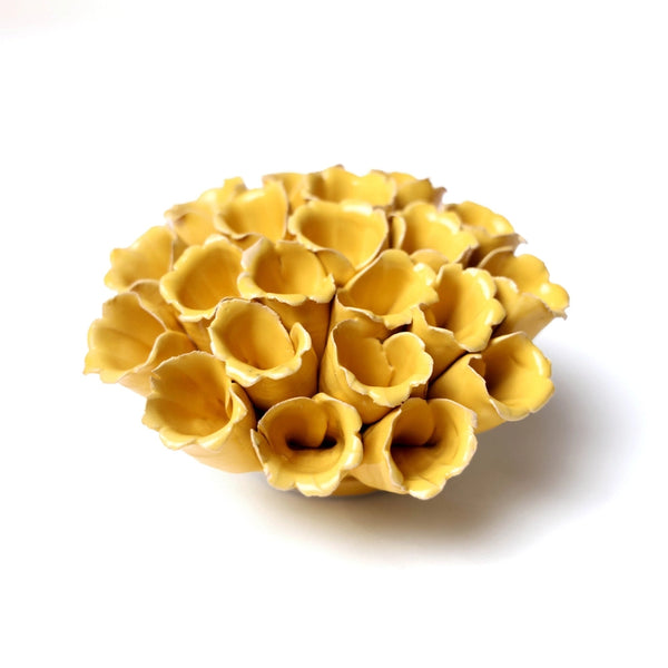 Ceramic Flower Wall Art Polyp in Yellow, from Chive