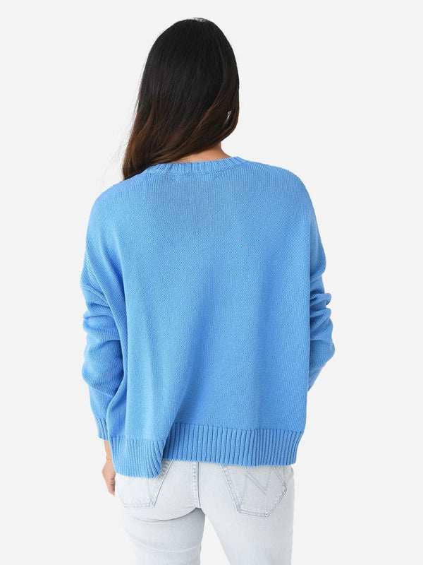 Italian Cotton Wide Pullover in Sky Blue, from Organic by John Patrick