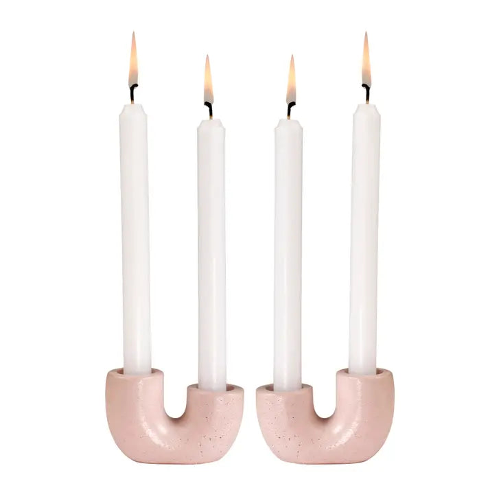 Nordic "U" Shaped Candle Holder in Pink, from Casa Amarosa