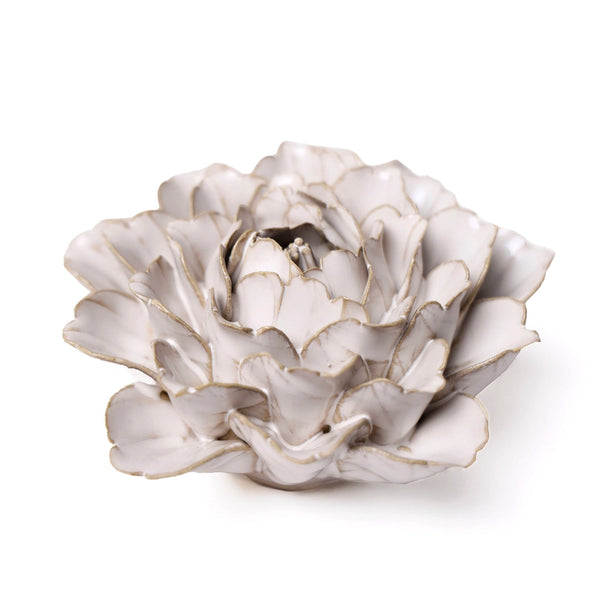 Coastal Ceramic Flower Wall Art Zinnia in Ivory, from Chive