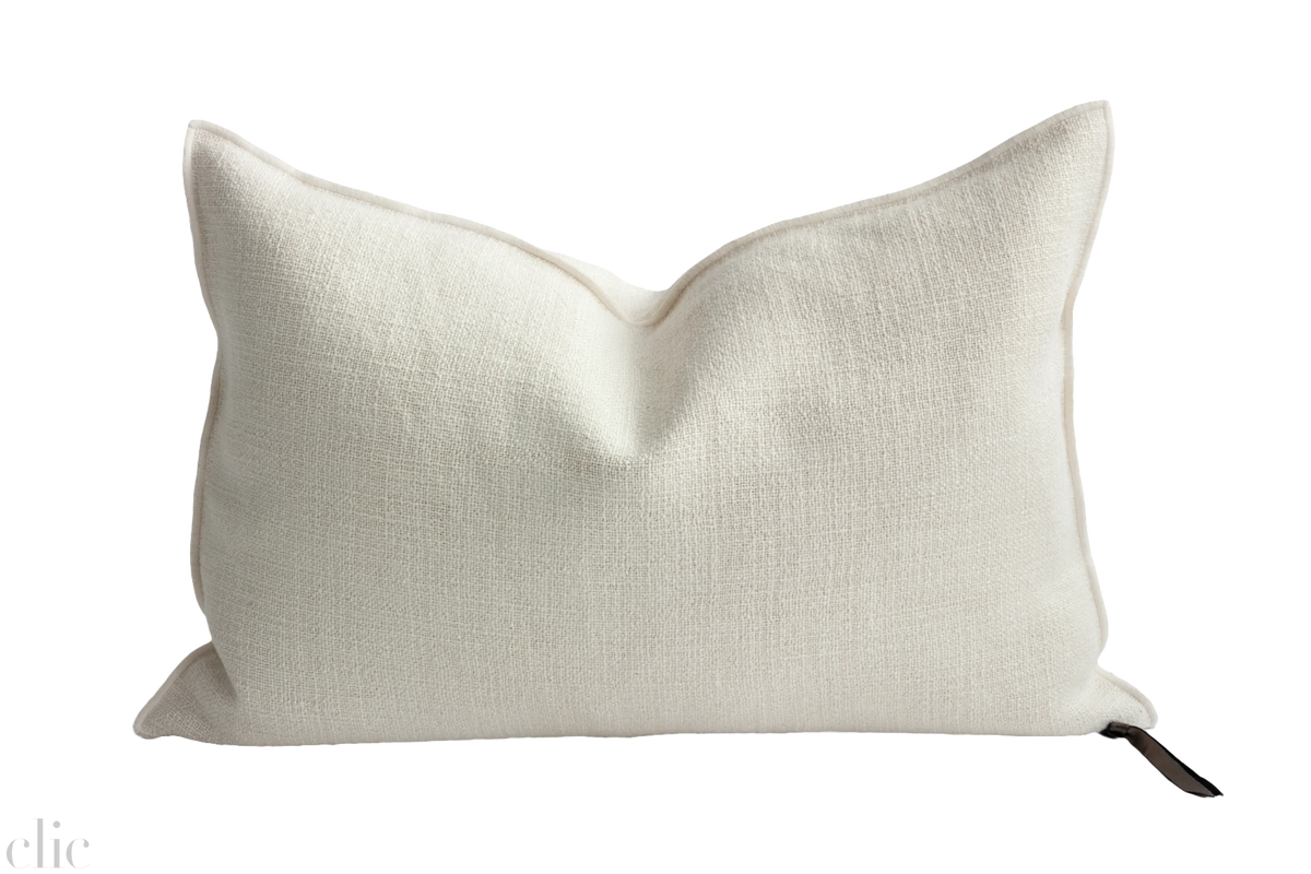 Vintage Canvas Linen Off White Pillow 16x24, from Maison de Vacances