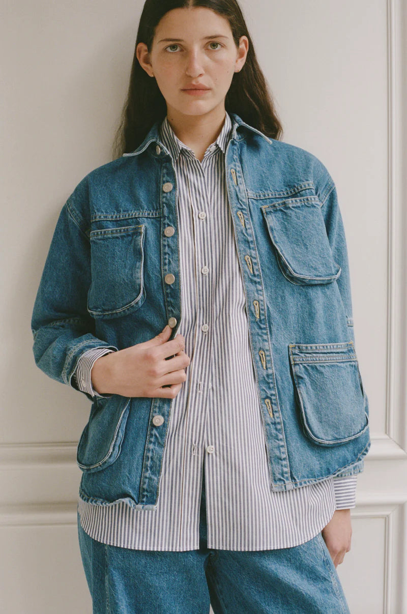 Work Shit in Medium Blue, from Shaina Mote