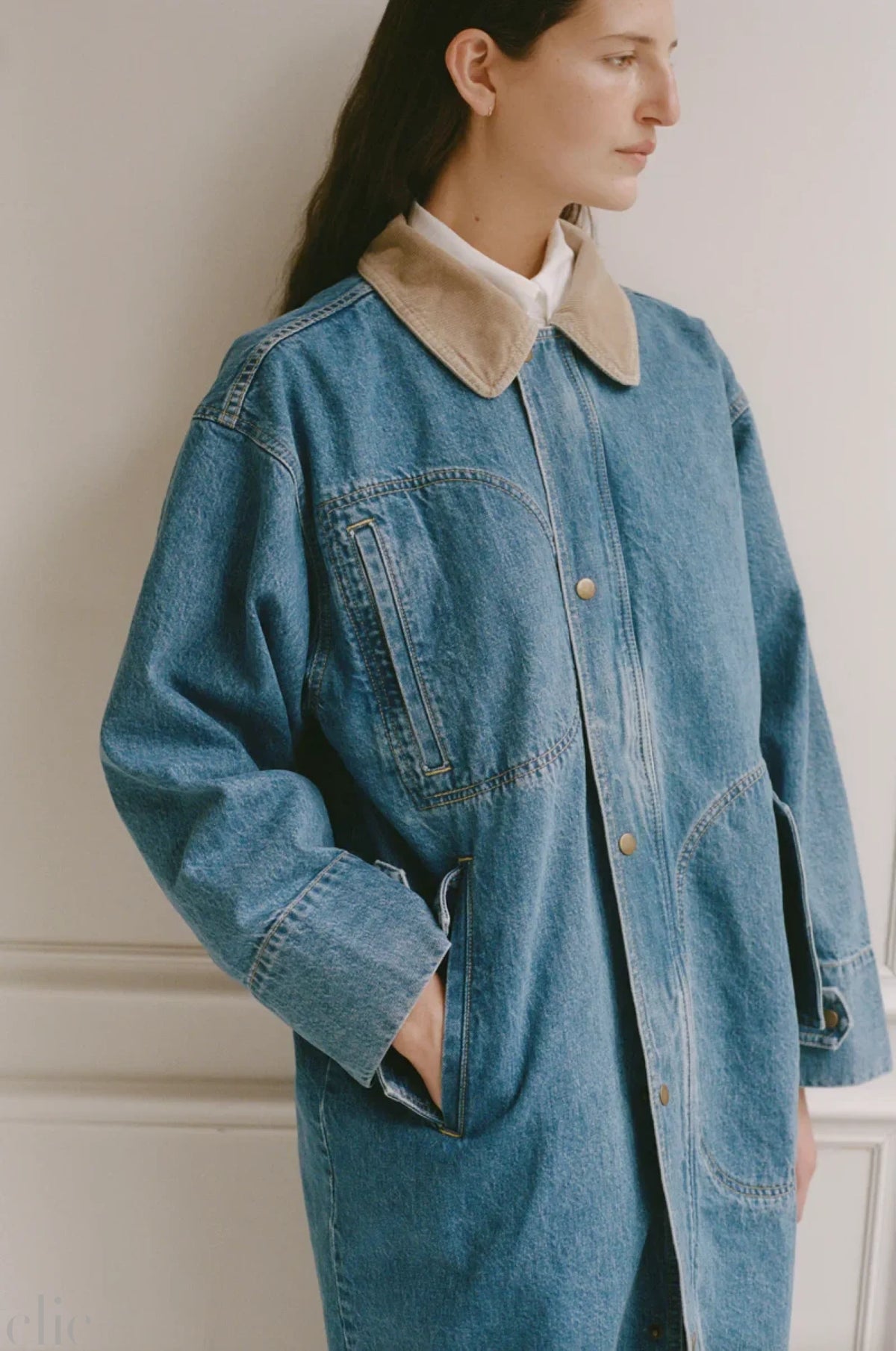 Town & Country Coat in Medium Blue, from Shaina Mote