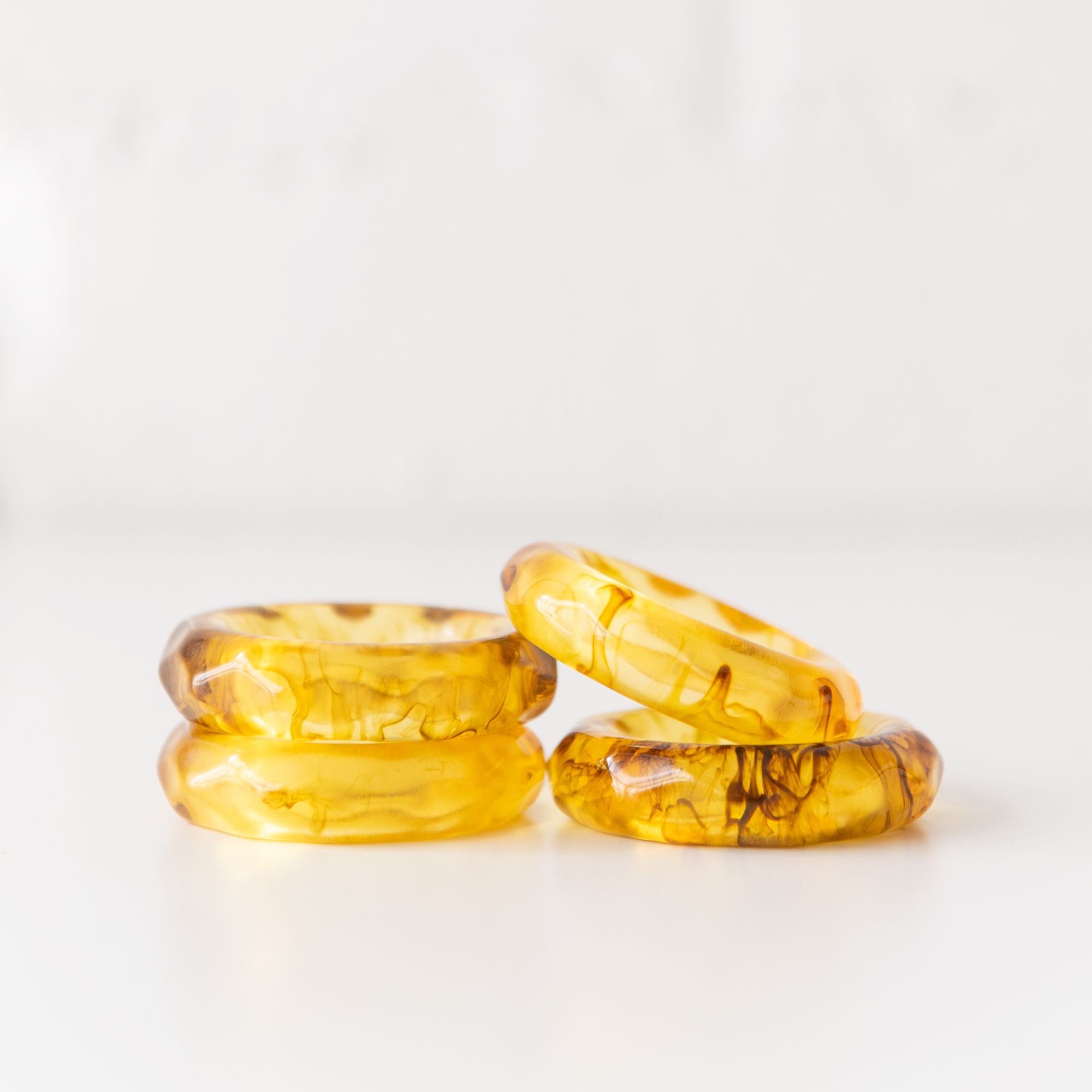 elements Napkin Rings in Lemon, from Dot and Army