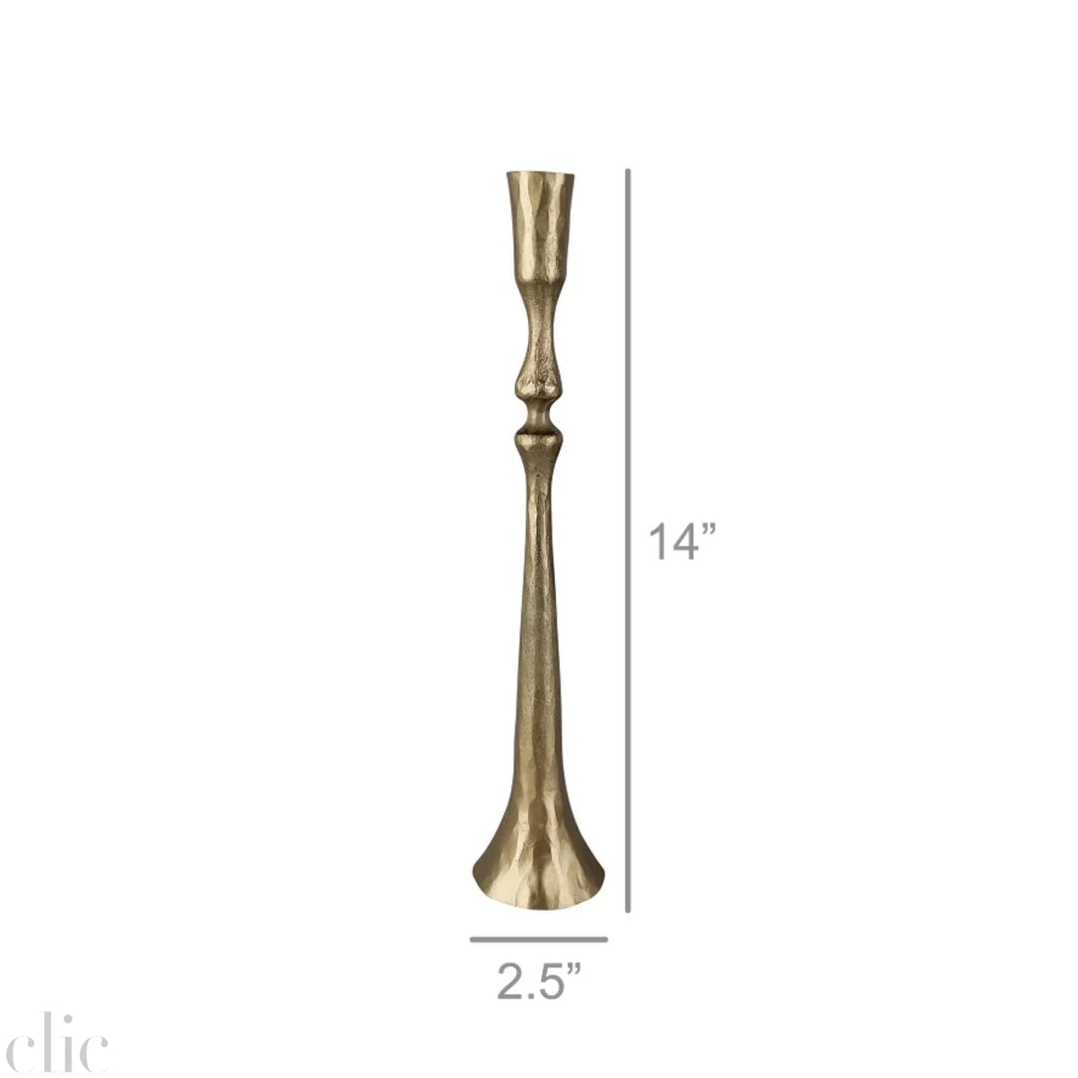 Large Nikki Taper Candle Holder in Brass, from HomArt
