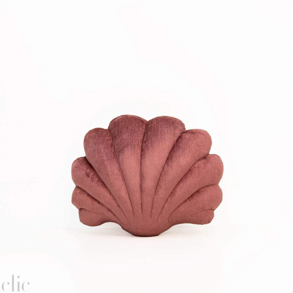 Small Shell Velvet Pillow in Terracotta