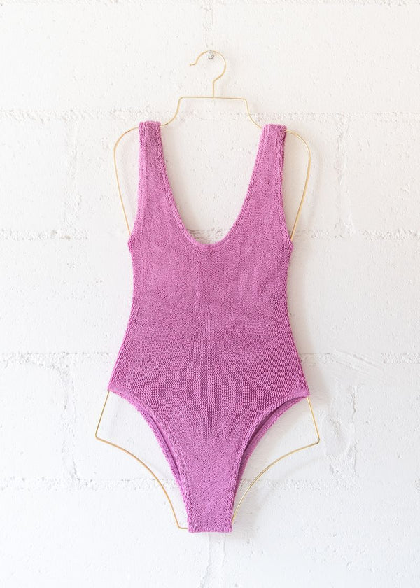 Marbella Scoop Neck One Piece in Cyclamen, from Love & Bikinis