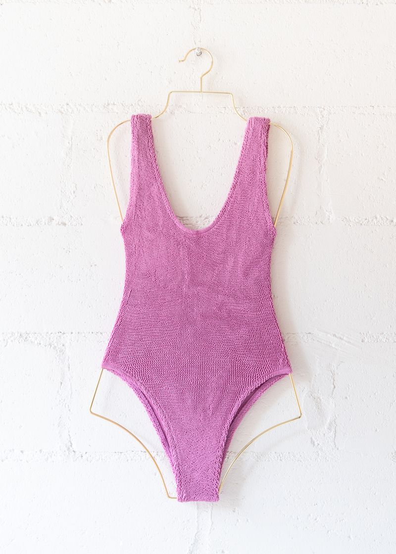 Marbella Scoop Neck One Piece in Cyclamen, from Love & Bikinis