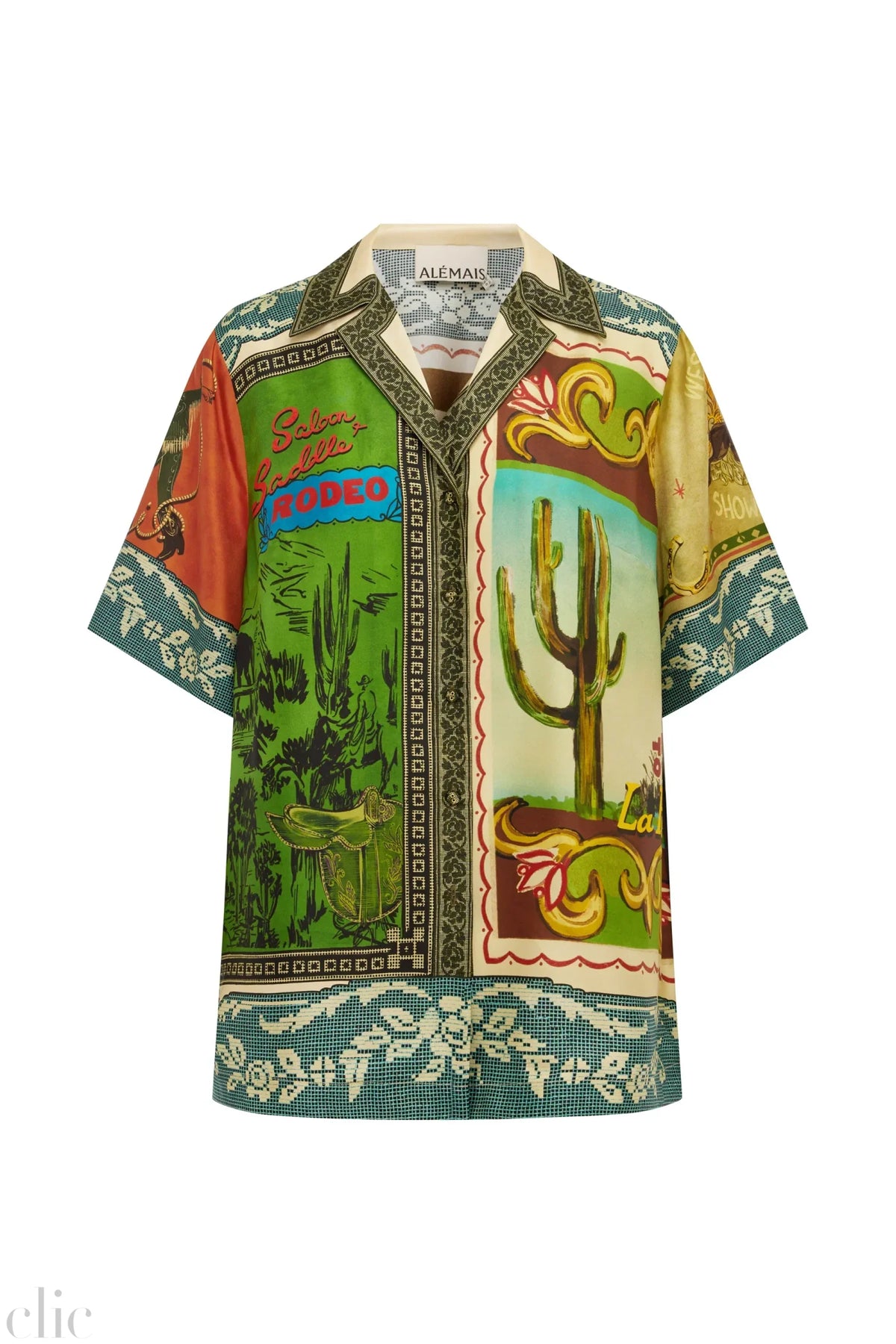 Ace Silk Shirt in Multi, from Alemais