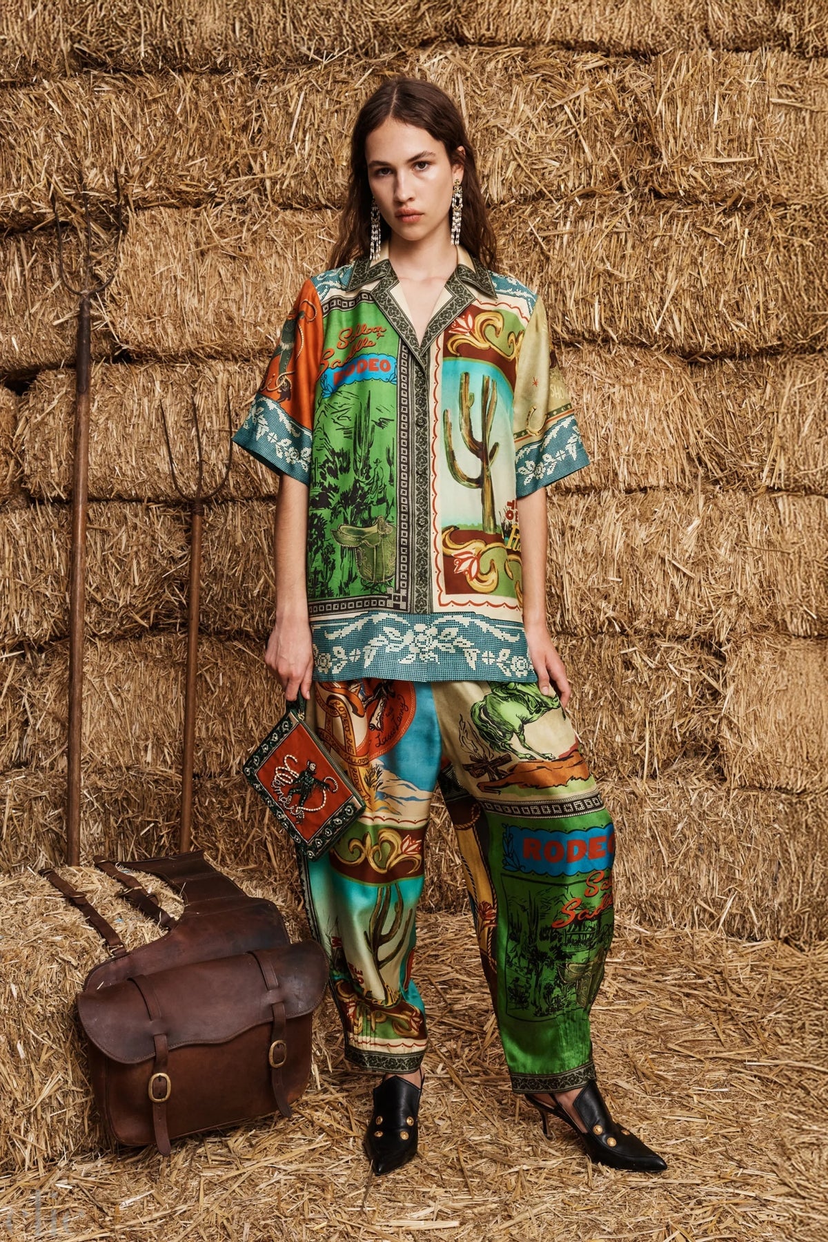 Ace Tapered Silk Pant in Multi, from Alemais
