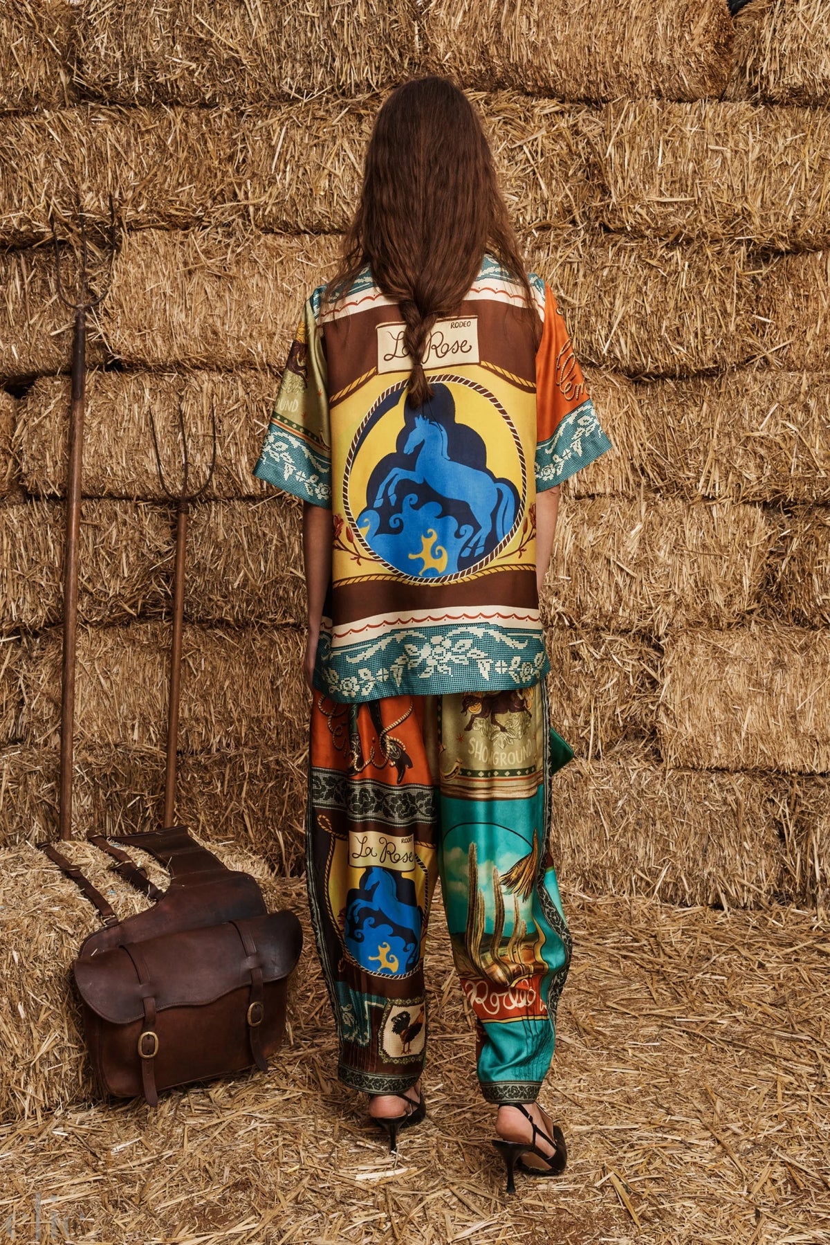 Ace Tapered Silk Pant in Multi, from Alemais