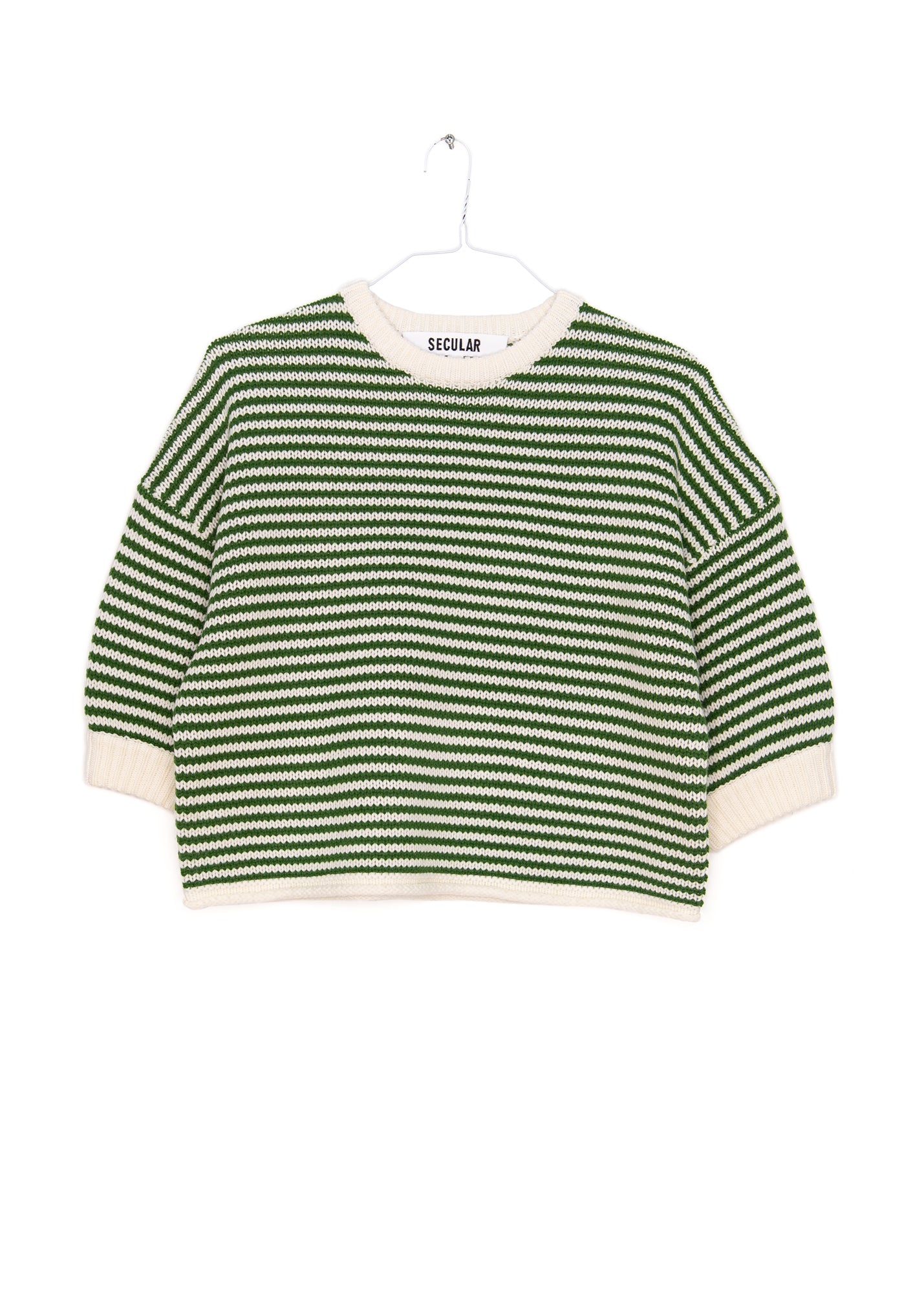 Stripe Sweater in Green and Ivory, from Secular
