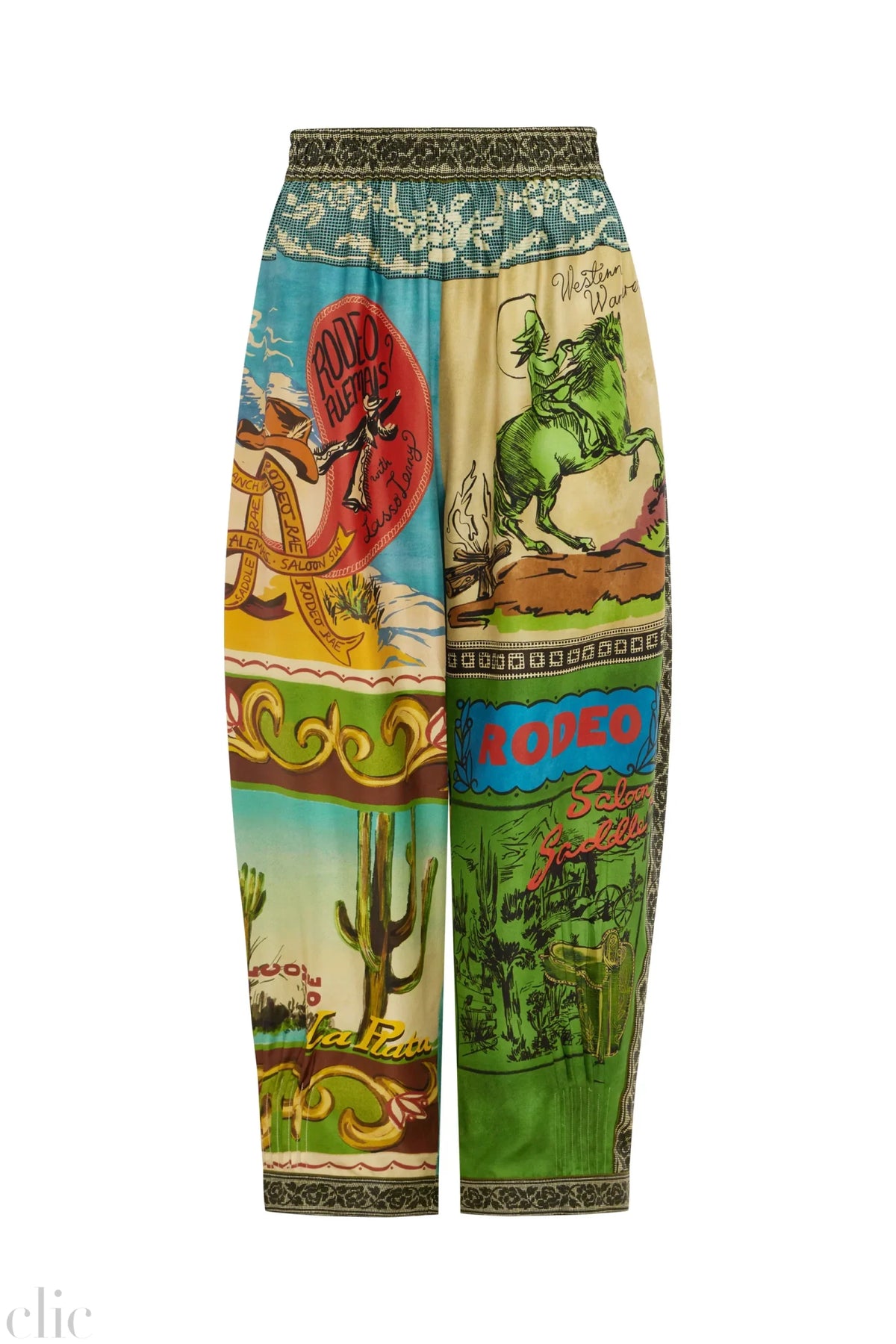 Ace Tapered Silk Pant in Multi, from Alemais