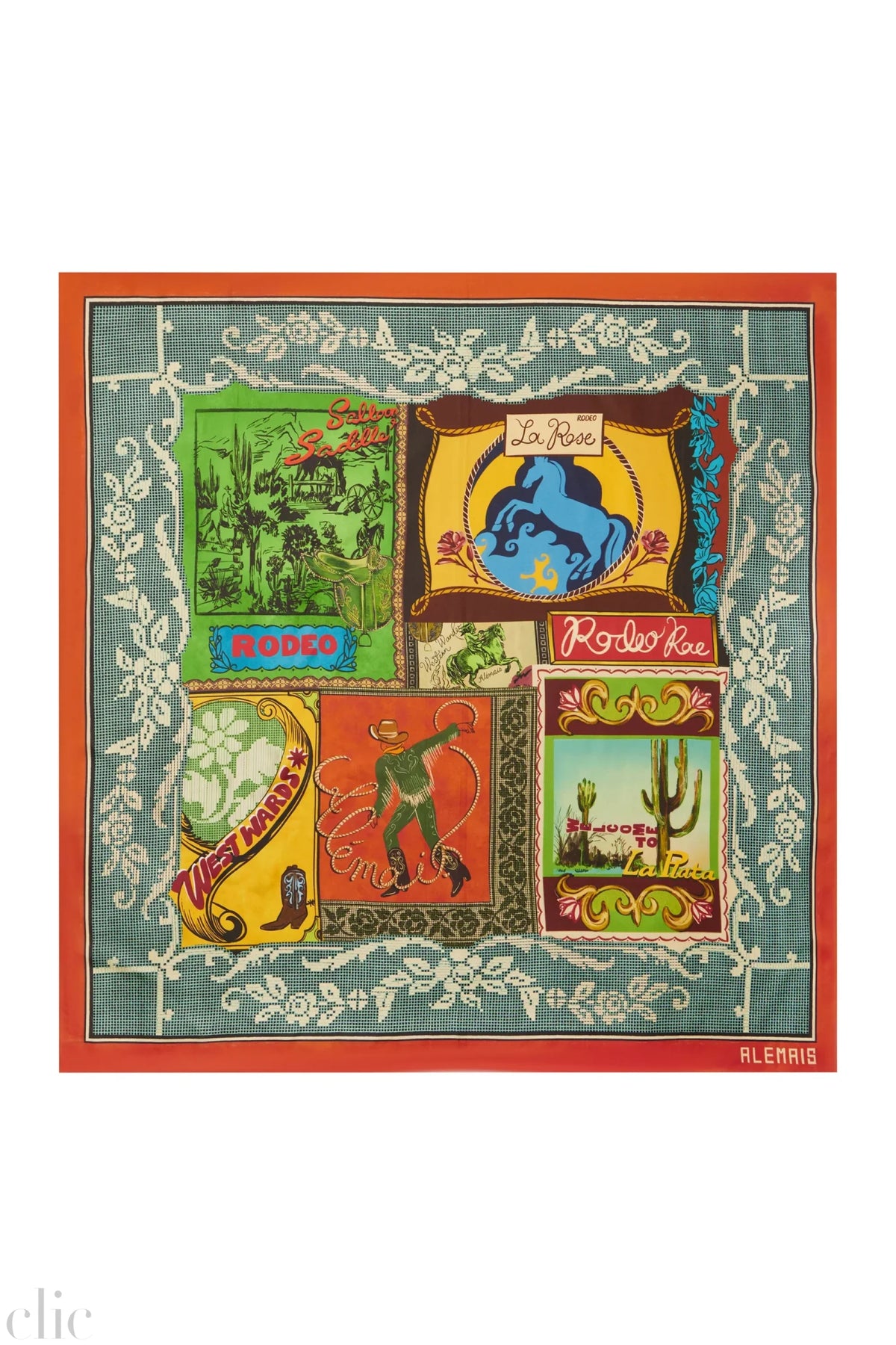Ace Silk Scarf in Multi, from Alemais