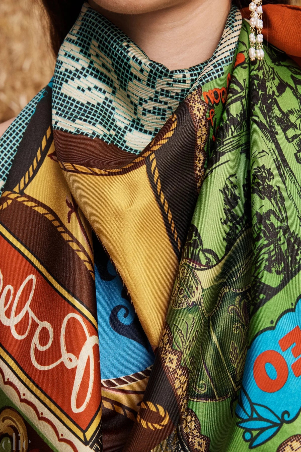 Ace Silk Scarf in Multi, from Alemais