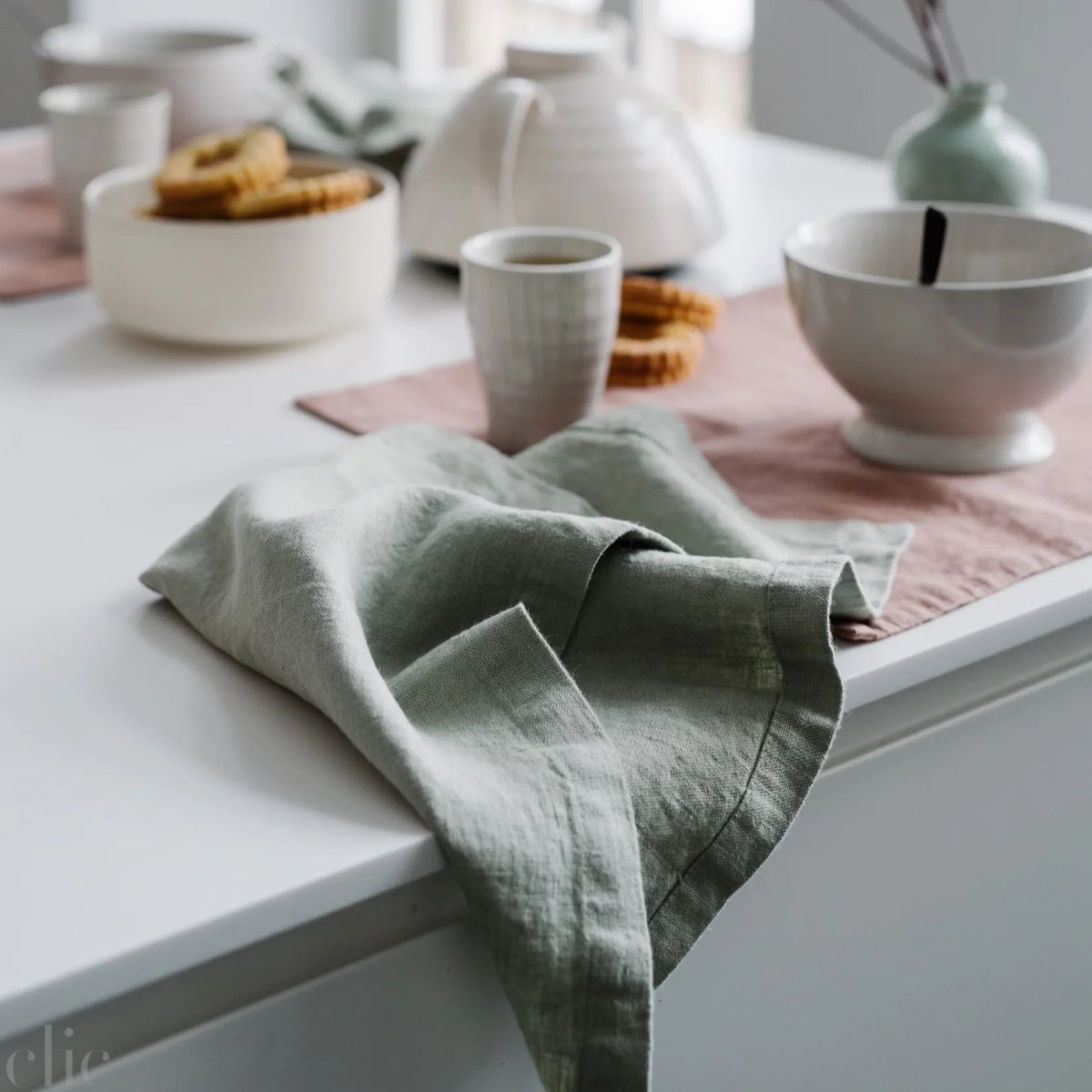 Sage Linen Napkins Set of 2, from Linen Tales