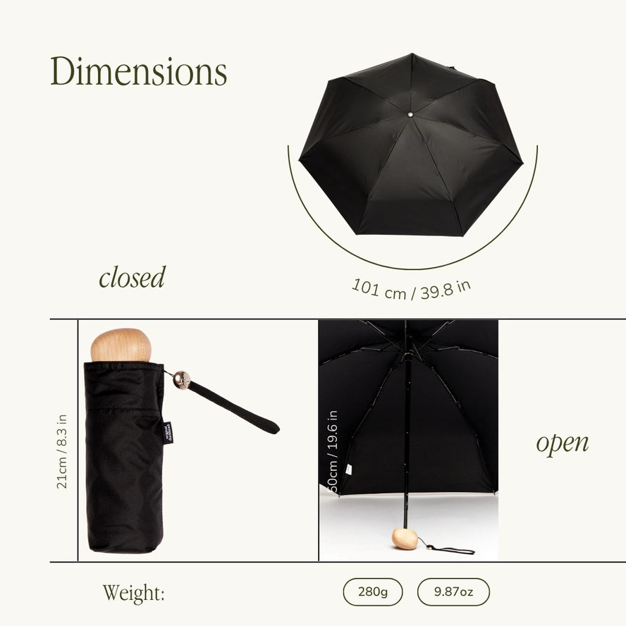 Mini Pocket Umbrella in Black, from Original Duckhead