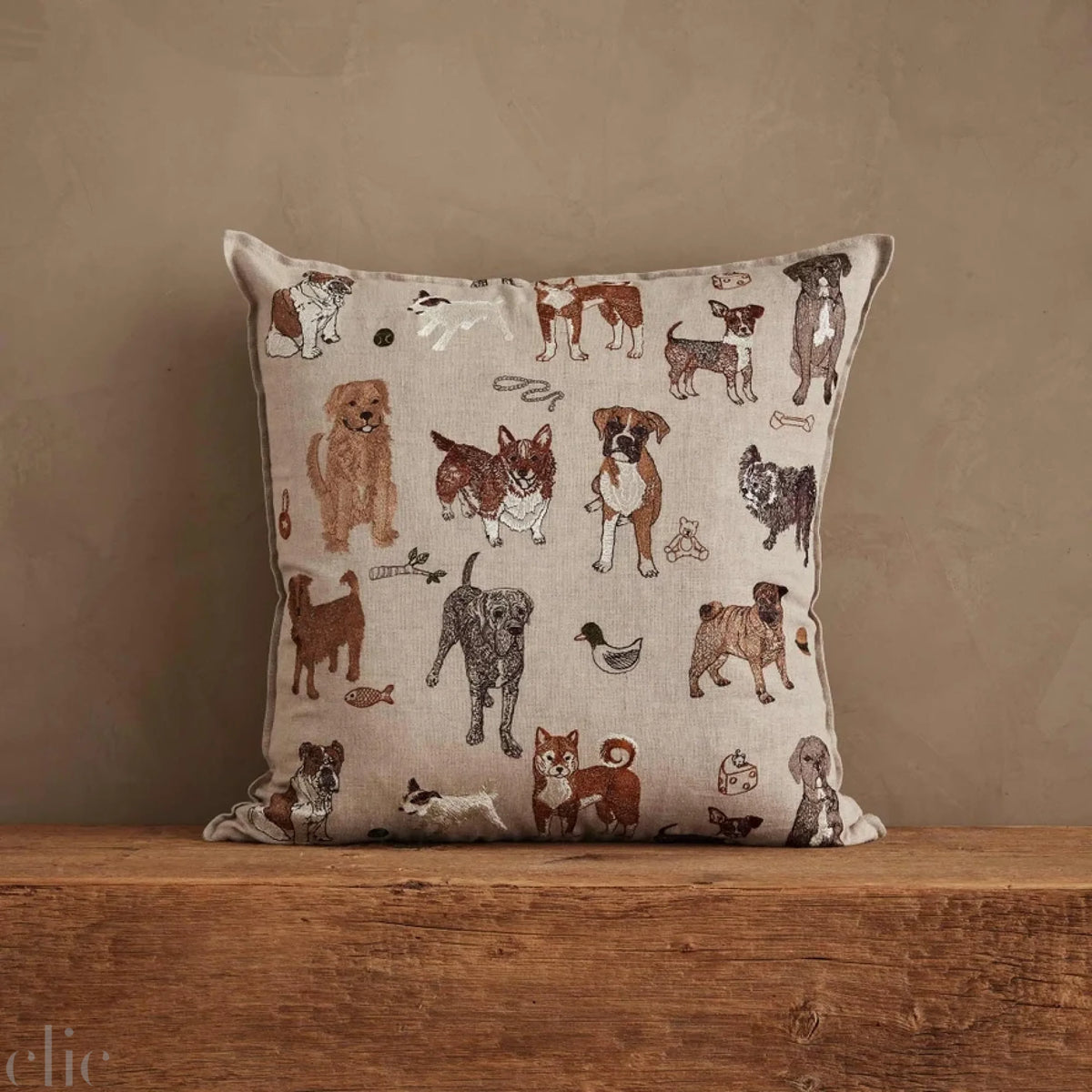 Dogs and Toys Pillow, from Coral & Tusk