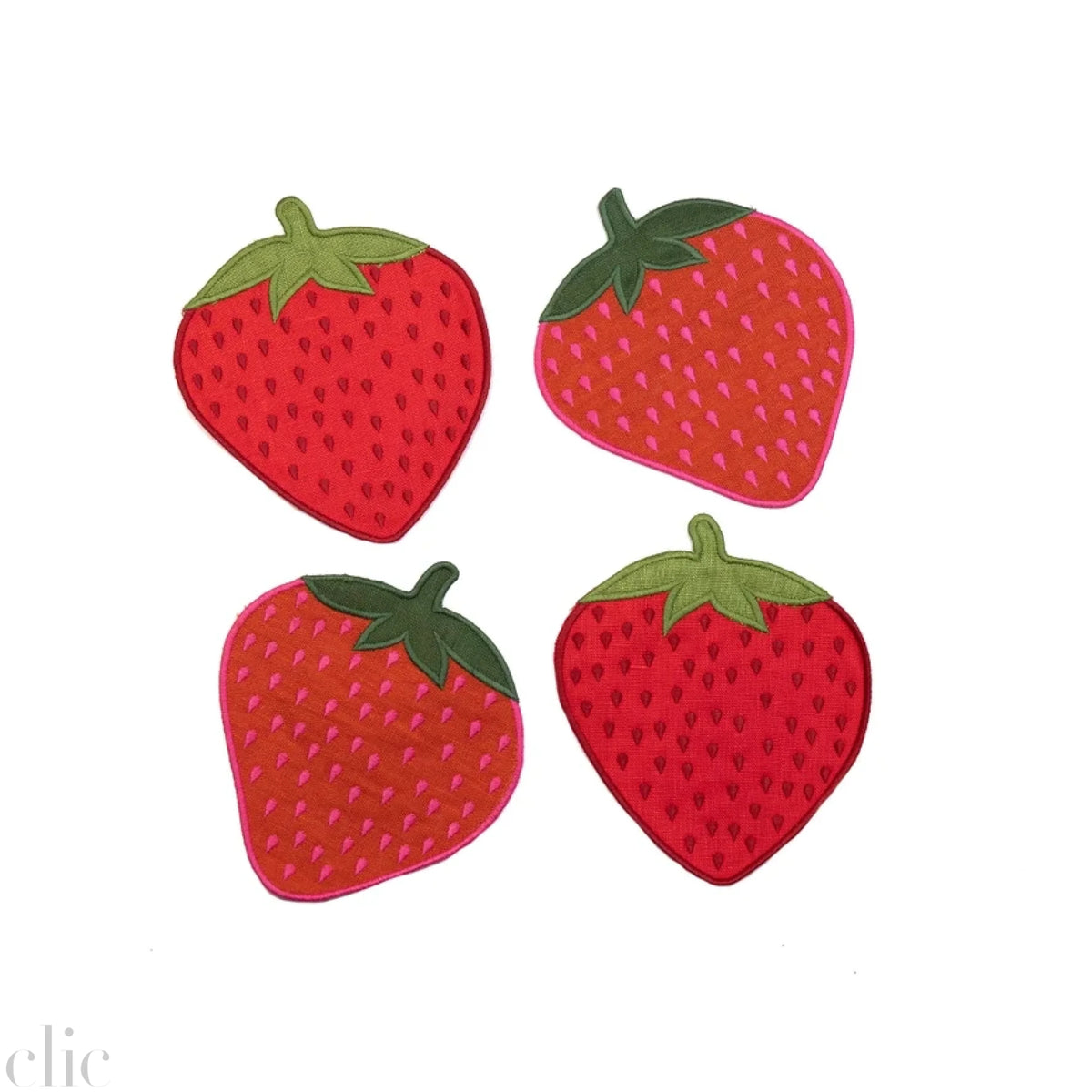 Set of 4 Strawberry Napkins