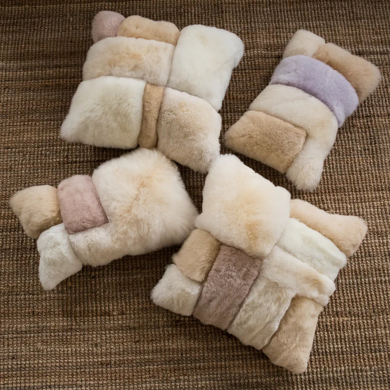 Alpaca Color Block Lumbar Pillow