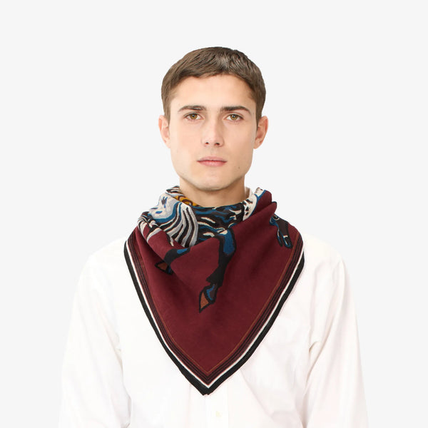 Western Square Scarf in Red, from Inoui Editions