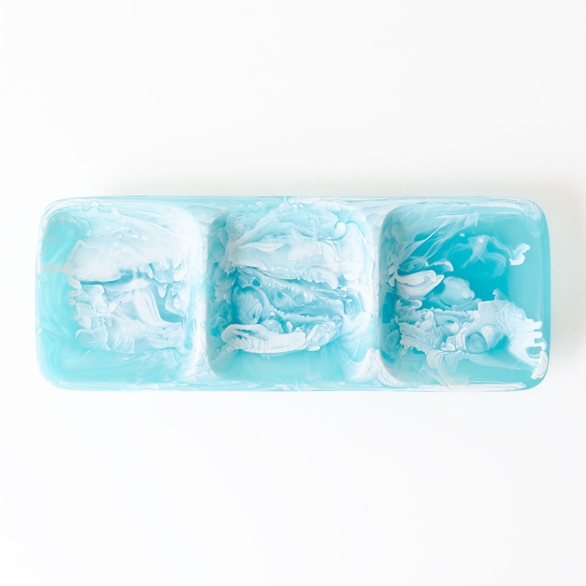 3 Part Tray in Aqua Swirl, from Nashi Home