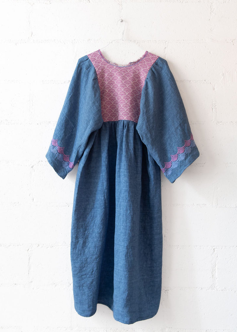 Levante Long Dress in Blue and Lilac, from Nina Leuca