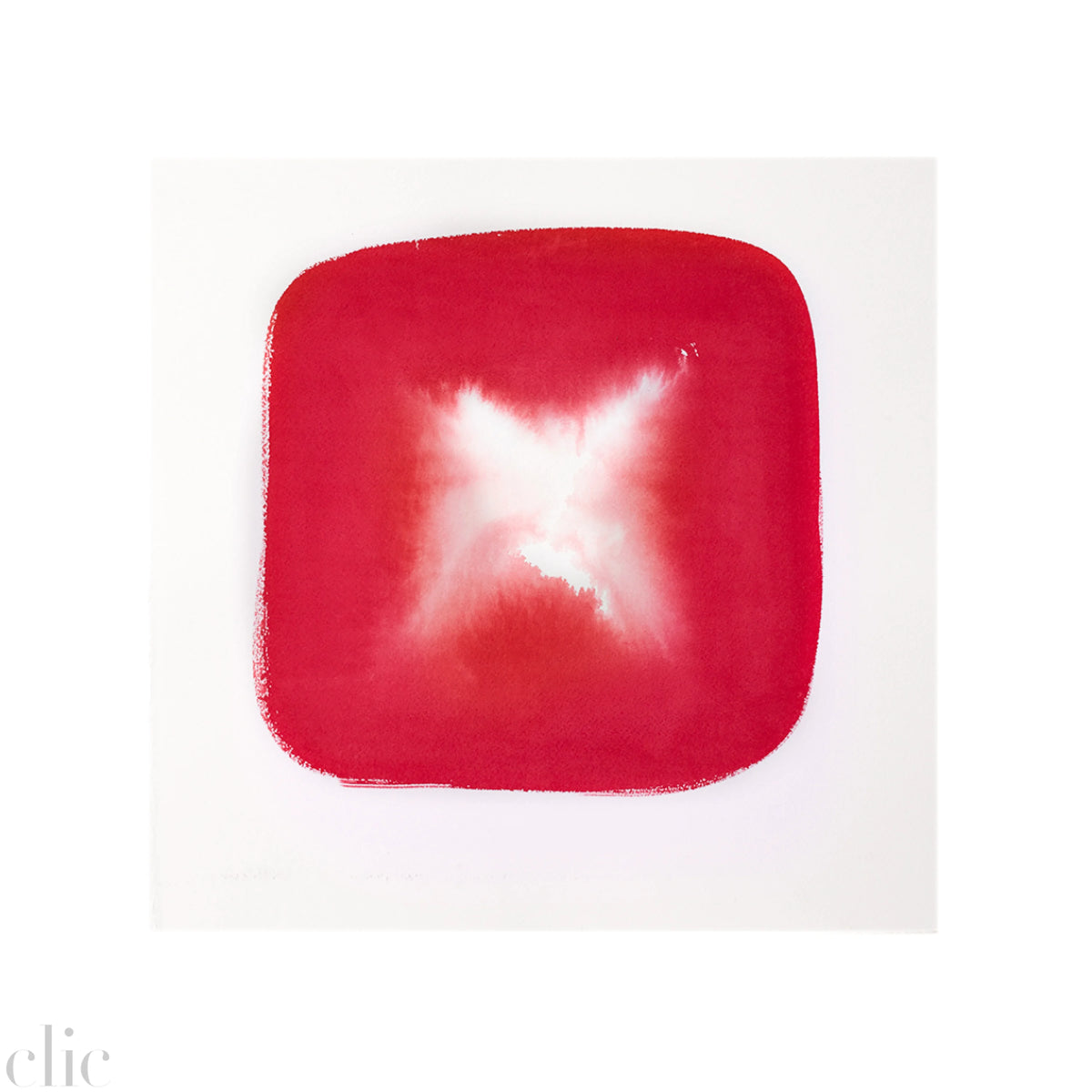 Aperture in Washed Red III, 14x14 by Veronique Gambier