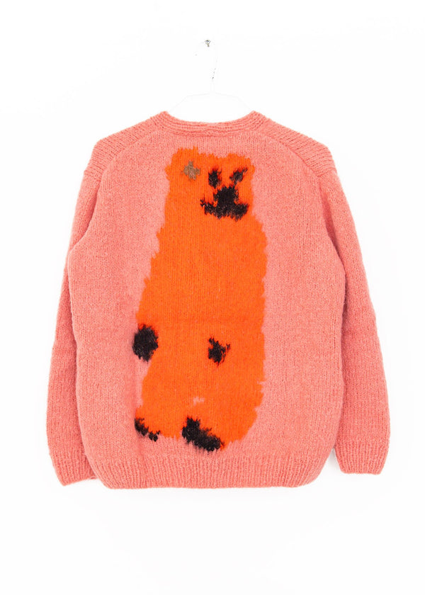 Whale Bear Hand Kitted Cardigan in Dark Rose, from Wild Animals