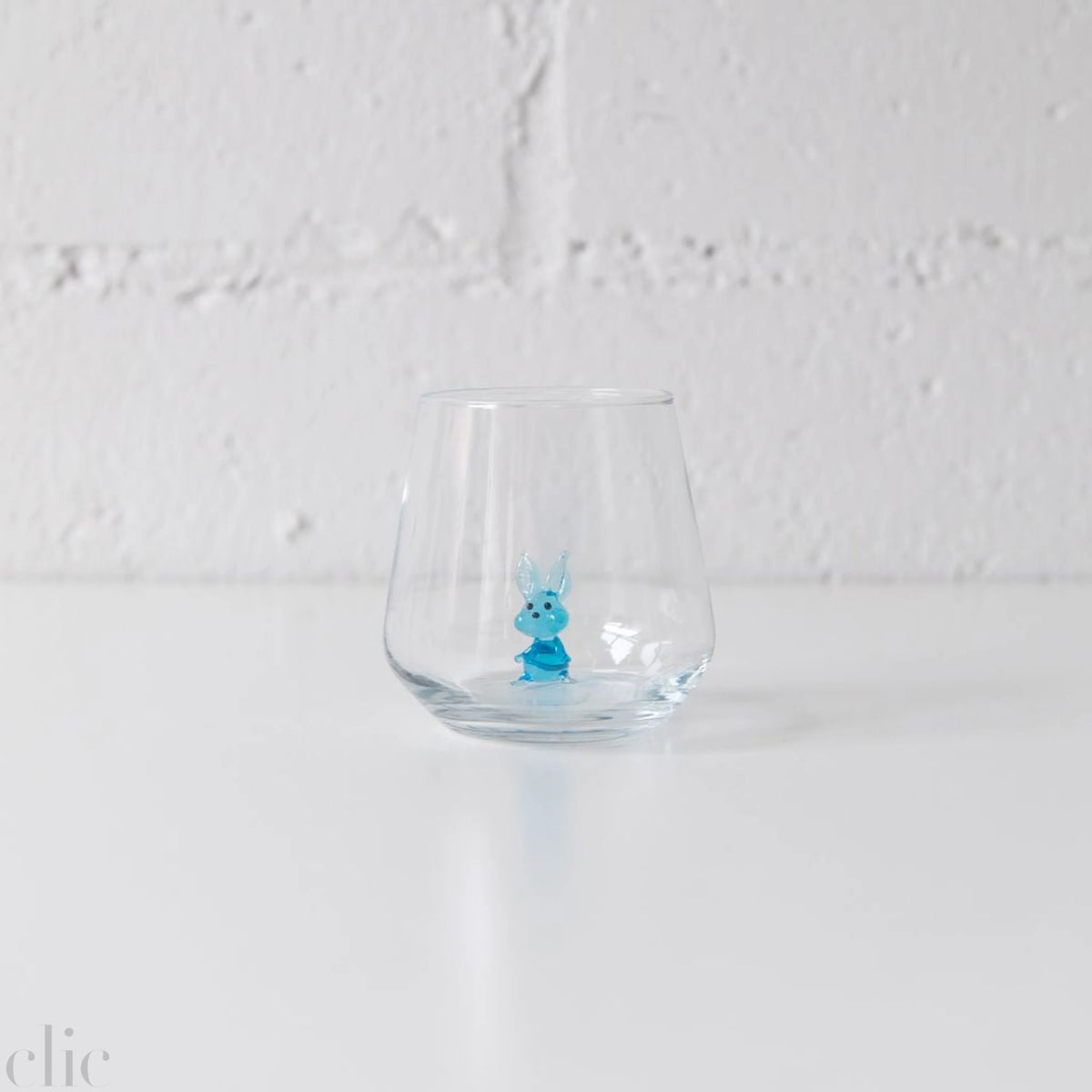 Rabbit Drinking Glass in Blue