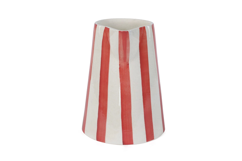 Ceramics Stripe Pitcher in Red, from Casa Amarosa