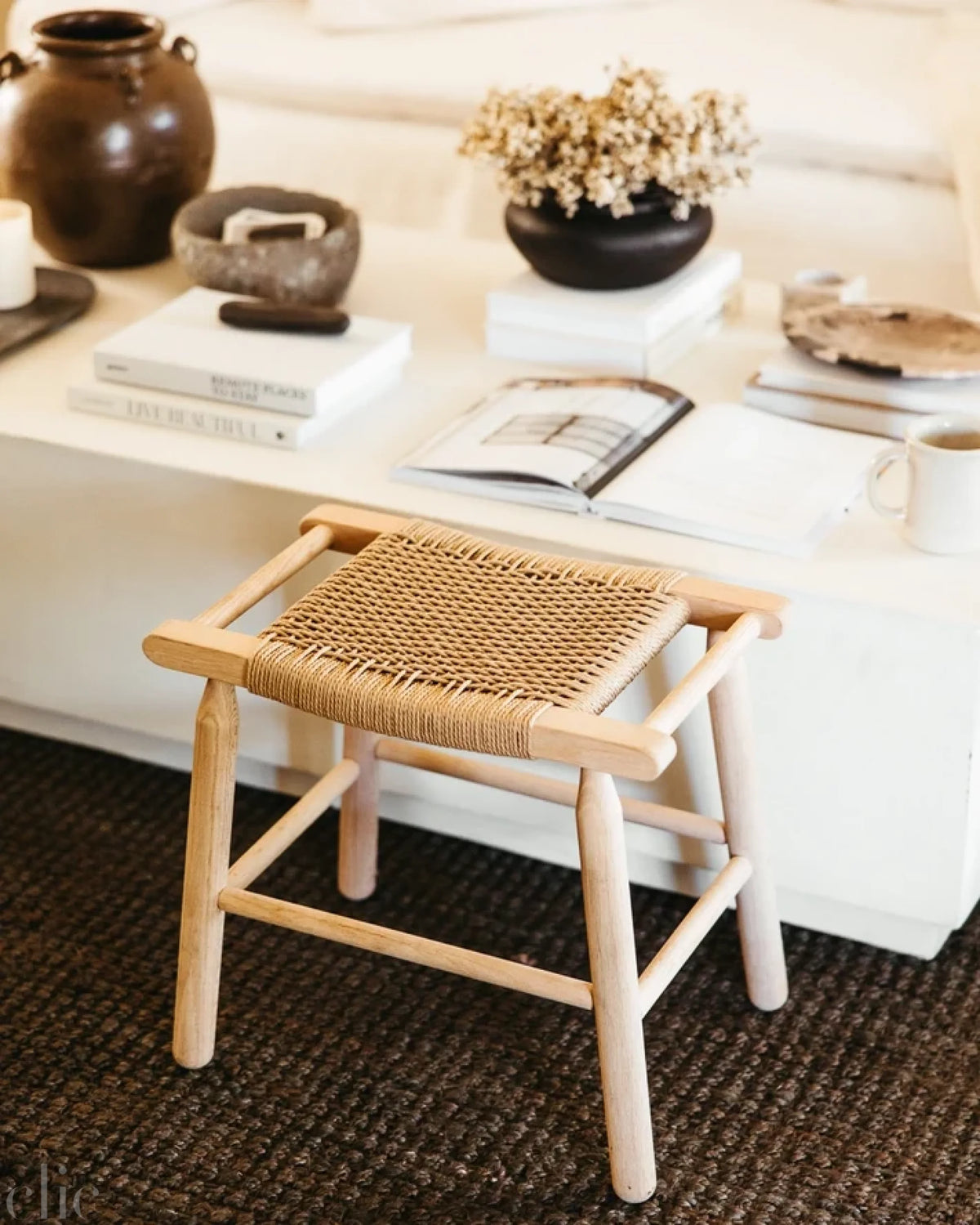 Danish Cord Bench in Natural