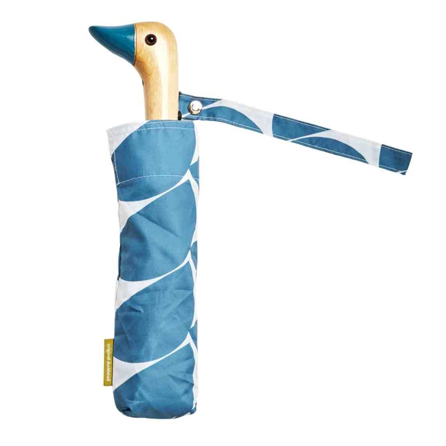 Compact Moon Pattern Umbrella in Denim Blue, from Original Duckhead