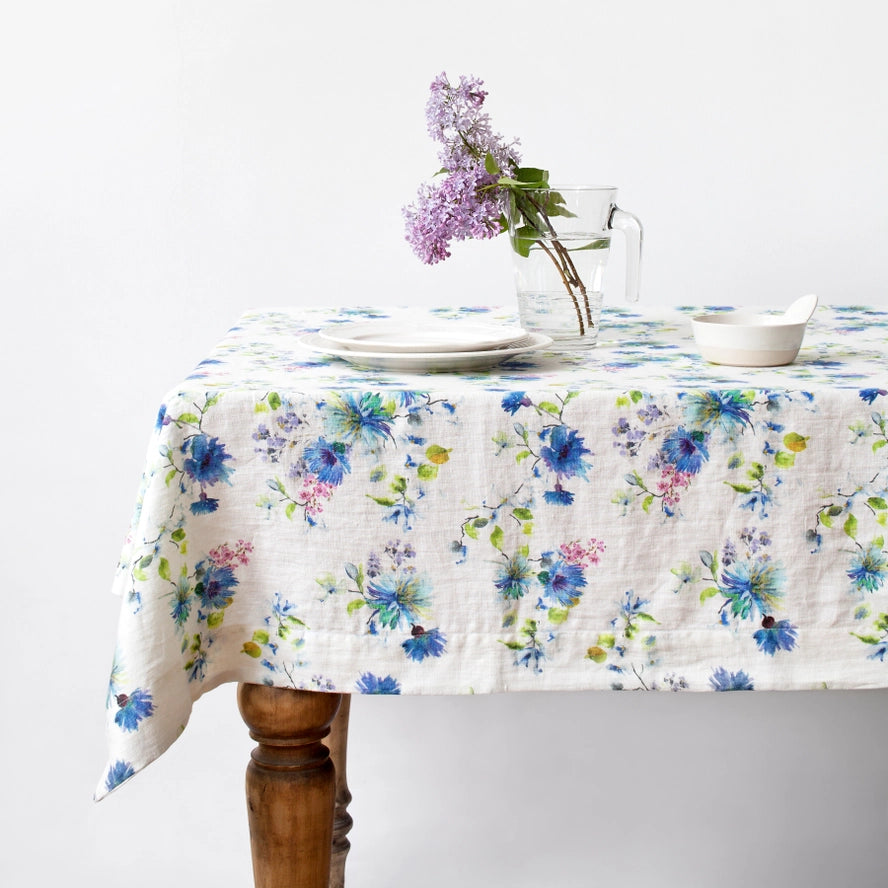 White Flowers Tablecloth, from Linen Tales