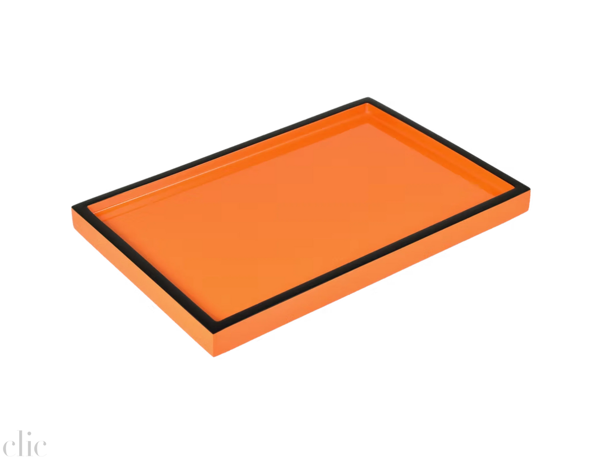 Vanity Tray in Orange and Black