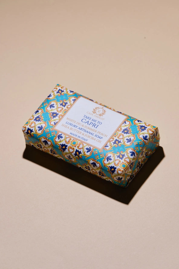 Take Me To Capri White Fig & Summer Peach Bar Soap, from Casa Amalfi