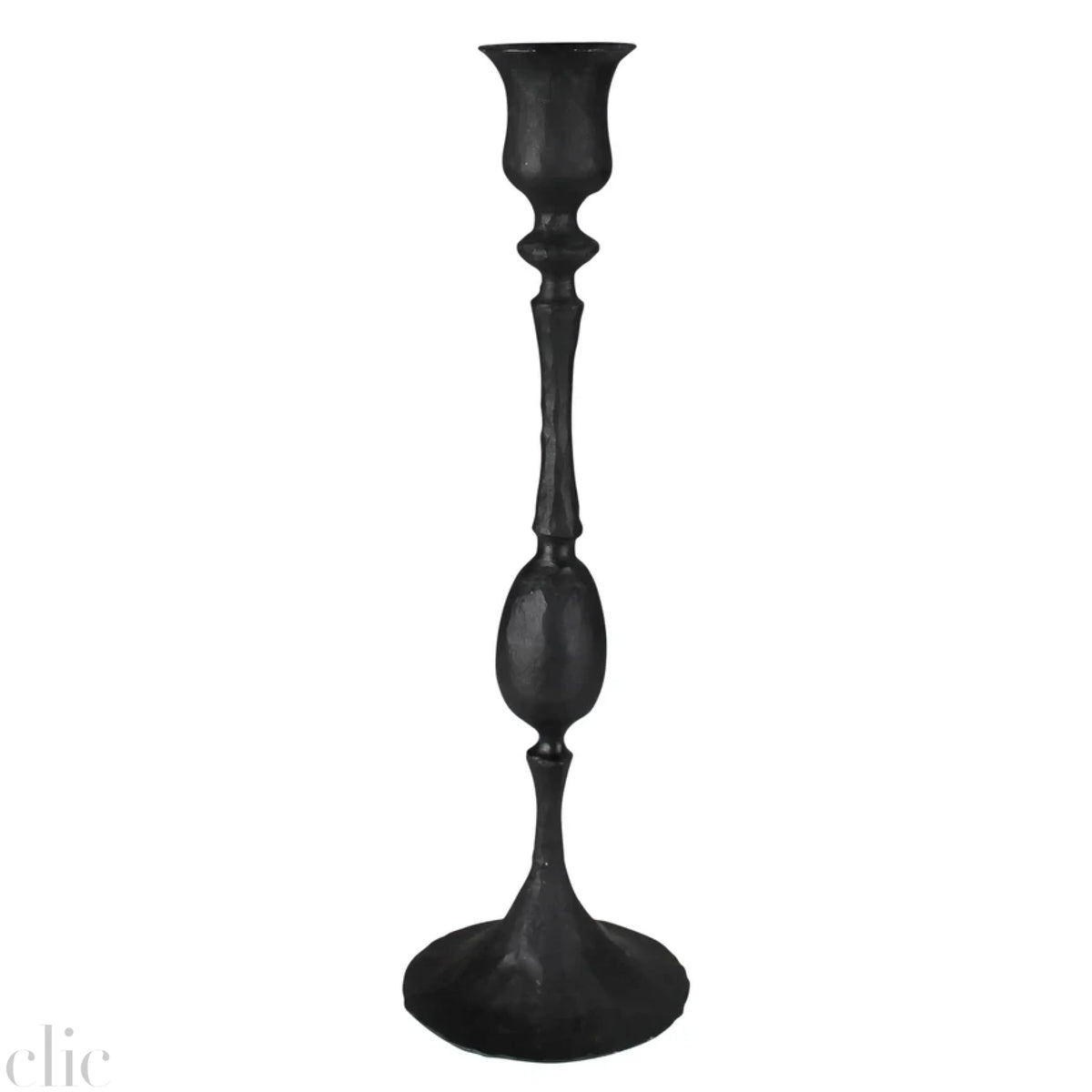 Small Petro Taper Candle Holder in Black, from HomArt