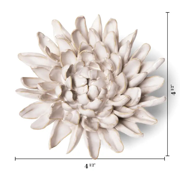 Chrysanthemum Ceramic Flower in Ivory, from Chive