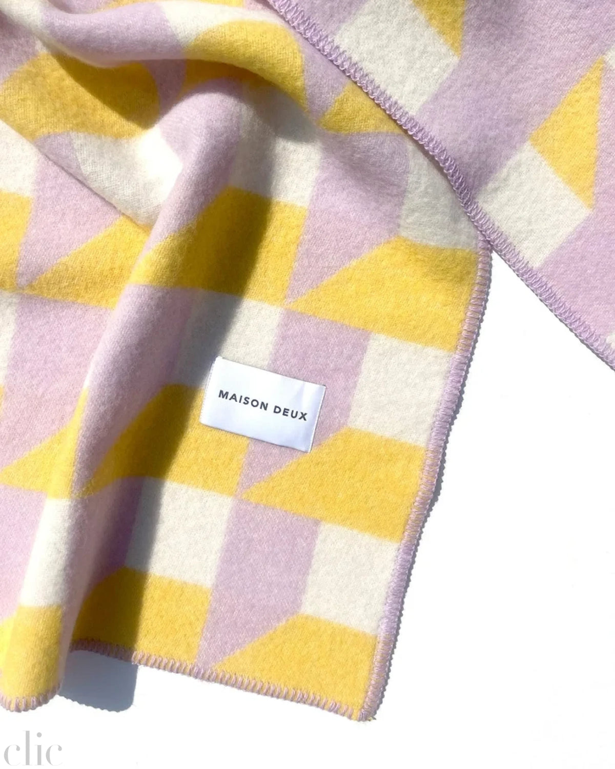 Cubics Blanket in Lilac and Sun, from Maison Deux